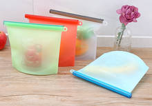 1000Ml Silicone Food Bag Fda Reusable Silicone Food Bag Ziplock Bag Leakproof For Freezer Preservation Multiple Purposes XB 132 2024 - buy cheap