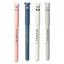 Bolígrafos de Gel borrables con dibujos de animales, bolígrafos Kawaii de 0,35mm, bonitos Panda y cerdo, papelería para la escuela, regalos para niñas, 4 unids/lote 2024 - compra barato