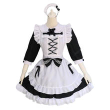 Fantasia de alice lolita para empregada, traje cosplay para meninas 2024 - compre barato