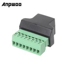 Fêmea de anpwoo para aparafusar o adaptador do extensor do cabo dos ethernet do conector do terminal 8 pinos 2024 - compre barato