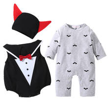 Conjunto de roupa para menino e menina, 3 pçs, de algodão, unissex, de manga longa, traje de vampiro, roupas estampadas, conjuntos de roupas para bebês, 3 a 18 meses 2024 - compre barato