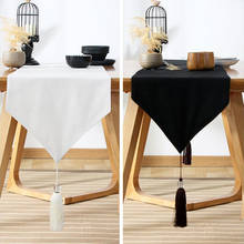 Solid Color Geometric Modern Luxury Table Runners Cloth with Tassels Dining Decoration for Wedding Party Home Office 2 color 2024 - buy cheap