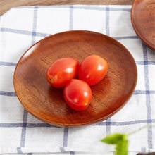 Wooden Round Bowls Fruit Storage Tray Plates Fruit Cake Tea Coffee Dessert Dish Food Serving Tray Tableware Kitchen Gadgets 2024 - buy cheap