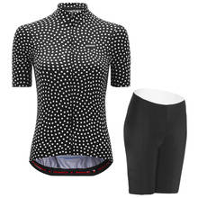 NWE Women's Light Black Classic Cycling Jerseys Short Sleeve Sets Dots Pattern BIke Clothing Bicycle Wear Gel Pad 2024 - buy cheap