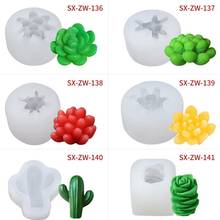 3D Succulent Plants Candle Silicone Mold Cactus DIY Resin Epoxy Fondant Cupcake Chocolate Sugar Clay Mould Baking Tools 2024 - buy cheap