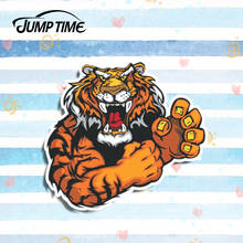 Jump Time 13cm x 11cm Angry Lion Tiger Fighting Car Sticker Window Helmet Laptop Funny Decal Waterproof Car Decoration Graphic 2024 - buy cheap