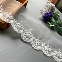 2Yard/lot Width:7cm White cotton embroidered mesh organza lace trim lace Garment lace trims trimmings DIY Sewing accessories New 2024 - buy cheap