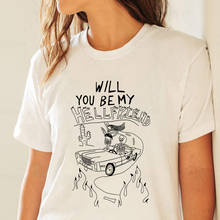 Will You Be My Hell Friend/футболка с принтом Egirl; готические темные футболки для девочек; футболка 2024 - купить недорого
