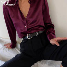 Celmia-Blusa femenina de seda de manga larga para oficina, camisa elegante de estilo coreano para mujer, 2021 2024 - compra barato