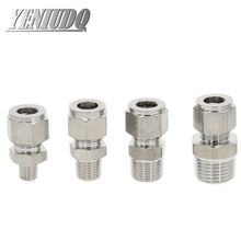 Metric ZG NPT 1/8" 1/4" 3/8" 1/2" Male Thread to 3-12mm OD Tube 304 SS Double Ferrule Tube Fitting Connector Stainless Steel 2024 - buy cheap