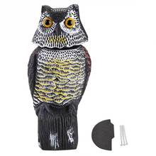 Realistic Bird Scarer Rotating Head Sound Owl Prowler Decoy Protection Repellent Pest Control Scarecrow Garden Yard Move 2024 - buy cheap
