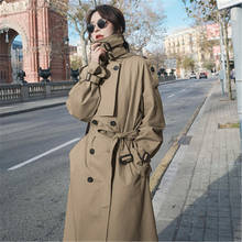 fashion Windbreaker Women's Clothing Korean Loose British style 2022 New Spring Autumn chic Stand collar Long Trench Coats m384 2024 - buy cheap