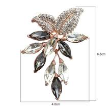 Broche grande de flor de cristal, alfileres y broches de uva, joyería de boda, ramillete, accesorios de abrigo 2024 - compra barato