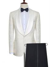 High Quality Embossing Groomsmen Shawl Lapel Groom Tuxedos Men Suits Wedding/Prom Best Man Blazer ( Jacket+Pants+Tie) A25 2024 - buy cheap