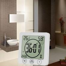 ЖК-настенные часы для ванной с температурным и влажным обратным отсчетом, Водонепроницаемый Таймер для душа 2024 - купить недорого
