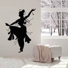 Índia estilo da parede decalque indiano mulher dançarina dança do ventre menina quarto decoração interior janela vinil adesivos silhueta papel de parede e465 2024 - compre barato