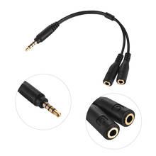 Cabo adaptador para microfone 3.5mm, conversor de áudio estéreo microfone cabo dois 3-polo trs fêmea para um 4-polo trrs plugue macho 2024 - compre barato