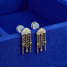 Baoyocn Fashion S925 Sterling Silver Golden Small Jellyfish Earrings Pave Zircon Fine Luxury Brand Jewelry Gift for Women 2024 - buy cheap