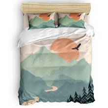 Mountain Peak Flowing Water Sunrise Eagle Woods Duvet Cover Set 2/3/4pcs Bedding Set Bed Sheet Pillowcases Cover Set 2024 - buy cheap