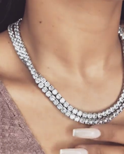 Ожерелье ручной работы с круглыми бриллиантами 4-8 мм для женщин и мужчин, роскошное свадебное ювелирное изделие в стиле хип-хоп из стерлингового серебра 925 пробы, 45-60 см 2024 - купить недорого
