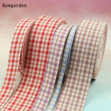 Kewgarden Plaid Layering Cloth Fabric Ribbon 1" 2" 50mm 25mm 10mm DIY Bow-tie Sewing Accessories Handmade Tape Webbing 10 Meters 2024 - buy cheap