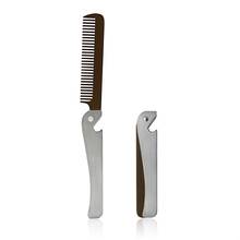 High Quality Stainless Steel Metal Pocket Men Comb Foldable Bottle Opener Tools Comb Portable Mustache Care Beard Combing Comb 2024 - buy cheap
