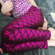 Calça leggings com estampa de sereia para crianças, roupas justas e justas para meninas de 2 a 12 anos, verão e outono 2024 - compre barato