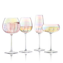 Óculos de vidro luxuoso, livre de chumbo, artesanal, arco-íris, goblet, criativo, coquetel, vinho, champanhe, óculos de casamento 2024 - compre barato