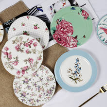 8/10 Inch Bone China Floral Pattern Household Dinner Plate Ceramic Afternoon Tea Dessert Tray Cake Plate Kitchen Accessories 2024 - buy cheap