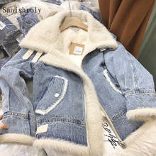 2019 New Autumn Women Winter Denim Jacket Warm Thicken Velvet Jean Coat Female Casual Basic Outerwears Short Tops Plus Size S773 2024 - buy cheap