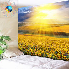 Sunflower Tapestry Flower Wall Hanging Psychedelic Wall Tapestry Hippie Mandala Tapestries Boho Decor Wallpaper tapiz pared tela 2024 - buy cheap