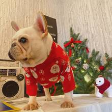 Camisola de natal para cães pequenos e médios, roupas de buldogue francês para ano novo, fantasias pretas de inverno 2024 - compre barato