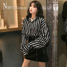 2020 Autumn New Stripe Blouse And Skirt Women Sets Fashion High Street Female Sets 2024 - buy cheap
