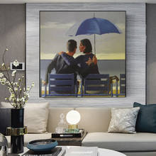 Pintura artística sobre lienzo de Jack Vettriano, carteles e impresiones de pared, imagen artística para decoración de sala de estar, azul y azul 2024 - compra barato