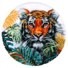 DIY Tiger Latch Hook Rug Kits for Adults - Beginners - Kids with Preprinted Canvas Pattern tapestry Big Size 2024 - buy cheap