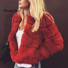 Faux Fur Women's Coat Jacket Autumn Winter Warm Fluffy Artificial Outwear Short Coats  New Fashion Red Pink Streetwear 2024 - buy cheap