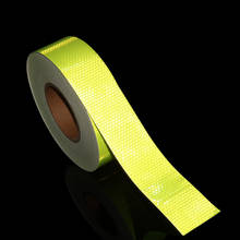 5cm*50m Reflective Vinyl Advertisement Sign Printable Honeycomb Reflective Sticker Outdoor Banner Vinyl Fluorescent Yellow Tapes 2024 - buy cheap