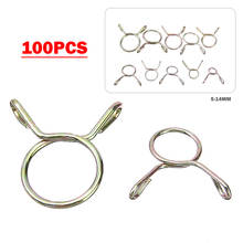 100Pcs 5-14mm Galvanized Steel Wire Spring Clamps Water Hose Pipe Tube Clamp Fastener Assortment Kits 2024 - buy cheap