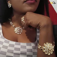 Longqu Requintado Ouro Dubai Designer mulher conjunto de jóias de Casamento Nigeriano Conjunto de Jóias Por Atacado Mulher Africano Conjunto bijuterias 2024 - compre barato