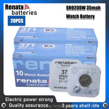 20 шт., Renata 371 100% оригинальный, новый, аккумулятор из оксида серебра для часов, Долговечные батареи SR920SW LR69 LR920 AG6 2024 - купить недорого