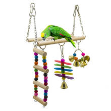Papagaio criativo Conjunto de Brinquedo Engraçado Escada Papagaio Brinquedos Papagaio Brinquedo Pássaro Balanço Pendurado Fontes do animal de Estimação Treinamento Pássaro Acessórios 2024 - compre barato