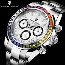 PAGRNE DESIGN Men's Mechanical Watches PAGRNE DESIGN Fashion Men's Watch 40mm Color Bezel Top Brand Luxury Clock Sapphire Glass 2024 - buy cheap