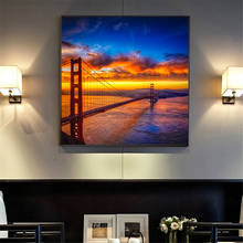 Pósteres e impresiones del puente Golden Gate, imágenes artísticas de pared para decoración del hogar de la sala de estar, amanecer y atardecer de San Petersburgo 2024 - compra barato