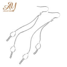 Anillos Yuzuk Genuine 925 Sterling Silver Long Tassels Drop Earrings Zircon Gemstone Wedding Engagement Jewelry For Women Gifts 2024 - buy cheap