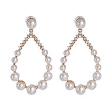 Trendy Long Pearl Earrings for Women Korean Style Fashion Cute White Elegant Ear Drop Earring Statement Hanging Wedding  Jewelry 2024 - buy cheap