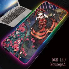 Mousepad gamer com luz led rgb, almofada para mouse e mouse com fio usb colorido e antiderrapante 2024 - compre barato