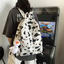 Cute Milk Cow Printing Women's Backpack Canvas Travel Mochila Women School Bag for Teenager Girls Fashion Rucksack S2316 2024 - buy cheap