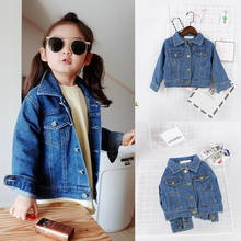 2-6 Year Baby Girls Denim Jeans Children Kids Little Girl 2020 Fall Winter Jacket Turn Down Collar Coat Outwear Tops 2024 - buy cheap