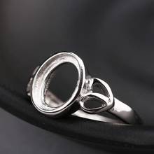Anillo de Plata de Ley 925 para mujer, anillo de compromiso con cabujón ovalado de 8x10mm, joyería fina, ajustable, abierto al por mayor 2024 - compra barato