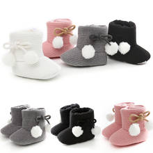 Ma & Baby-Botas de nieve para niñas recién nacidas, zapatos bonitos de algodón con lazo de Pompón, botas cálidas para otoño e invierno, 0 a 18 meses 2024 - compra barato